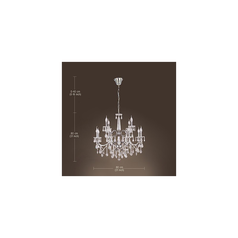 Lustre de Cristal Moderno 2 Níveis Sala 12 Luzes