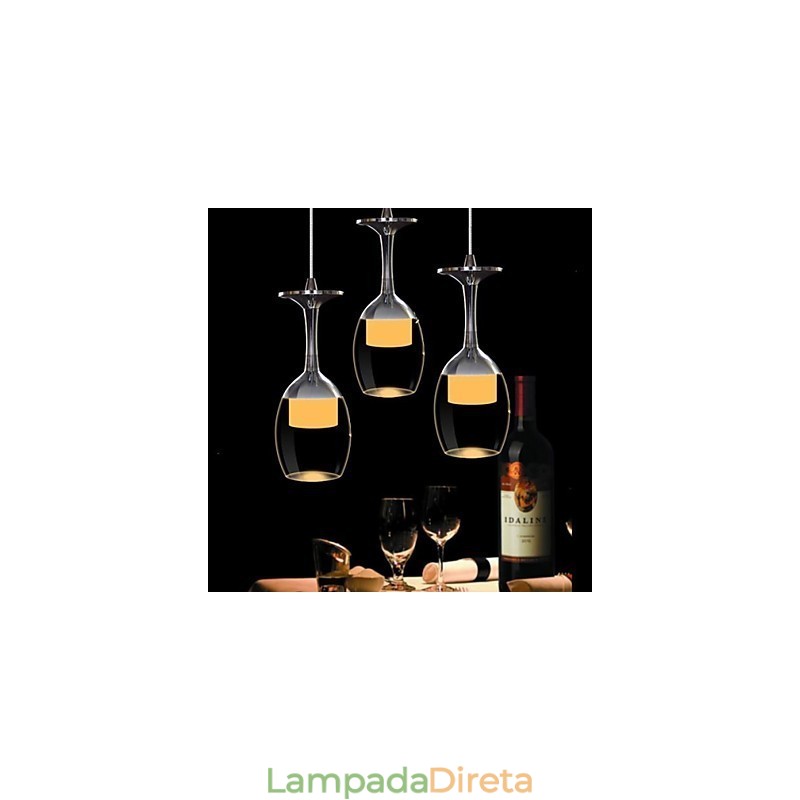 3 Luz Moderna Contemporânea Tradicional Clássica Country Bowl Lustre de Vidro Cromado Luz Pendente