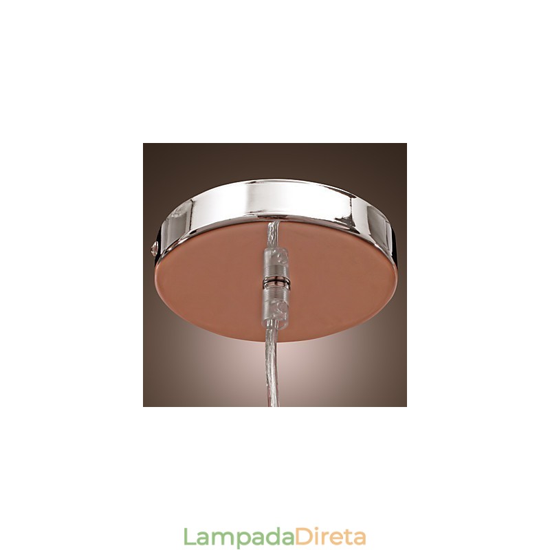 Luminária pendente de cristal estilo cilindro