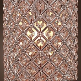 Luminária pendente de cristal estilo cilindro