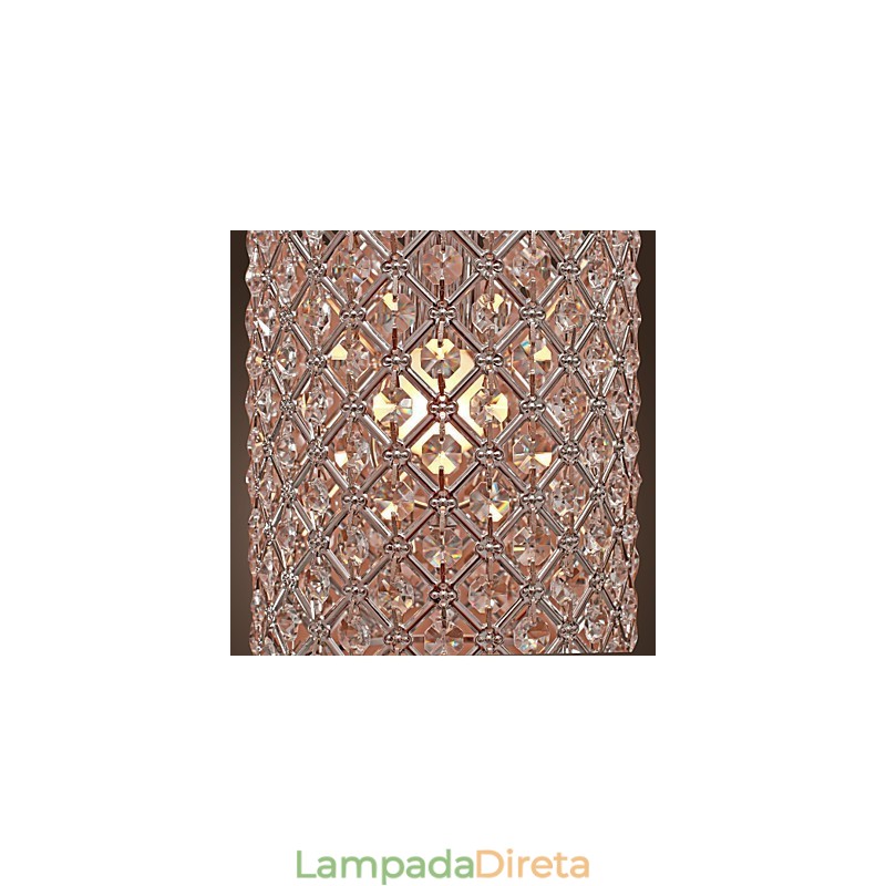 Luminária pendente de cristal estilo cilindro