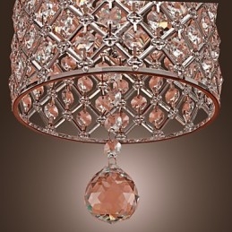 Luminária pendente de cristal estilo cilindro