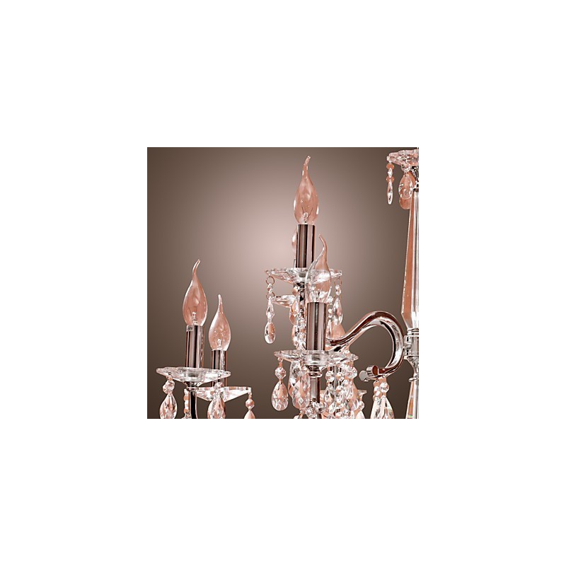 Lustre de Cristal Moderno 2 Níveis Sala 12 Luzes