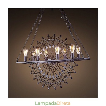 Luminária pendente estilo industrial com roda de arranha-céu Luminária pendente estilo industrial com roda de arranha-céu