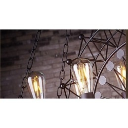 Luminária pendente estilo industrial com roda de arranha-céu