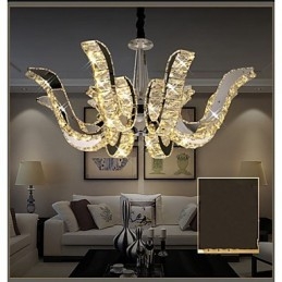 Lâmpada de cristal moderna, luxuosa, vela, luminária pendente de cristal