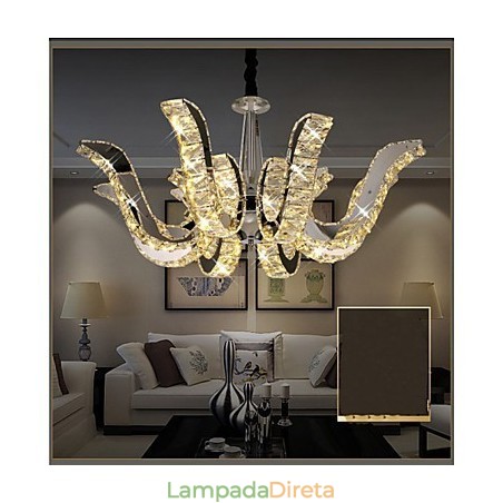 Lâmpada de cristal moderna, luxuosa, vela, luminária pendente de cristal Lâmpada de cristal moderna, luxuosa, vela, luminária pendente de cristal
