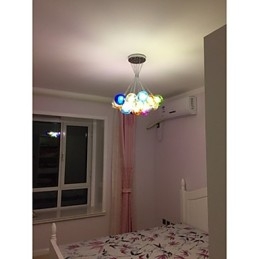 Luminária pendente moderna de vidro colorido Bubble Globe com 19 luzes