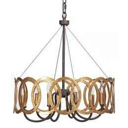 Lustre de Metal Dourado Clássico Tradicional