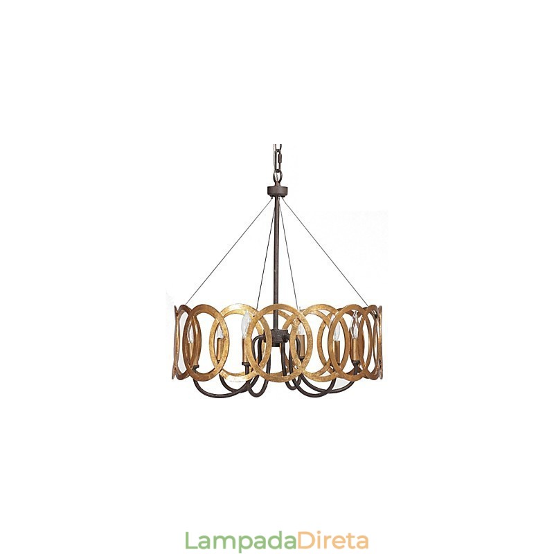 Lustre de Metal Dourado Clássico Tradicional