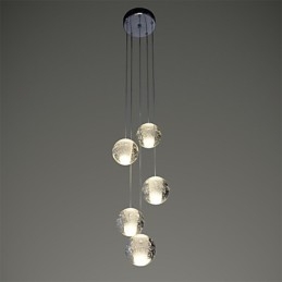 Luminária pendente moderna Luminária pendente Luzes G4 Retroifit Cristal cromado para escadas Luz