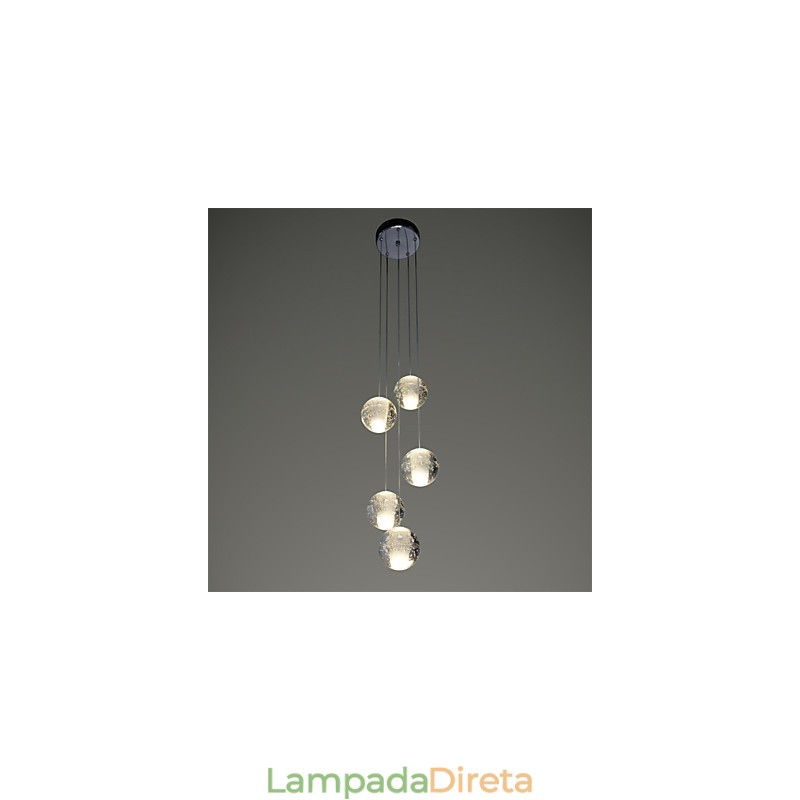 Luminária pendente moderna Luminária pendente Luzes G4 Retroifit Cristal cromado para escadas Luz