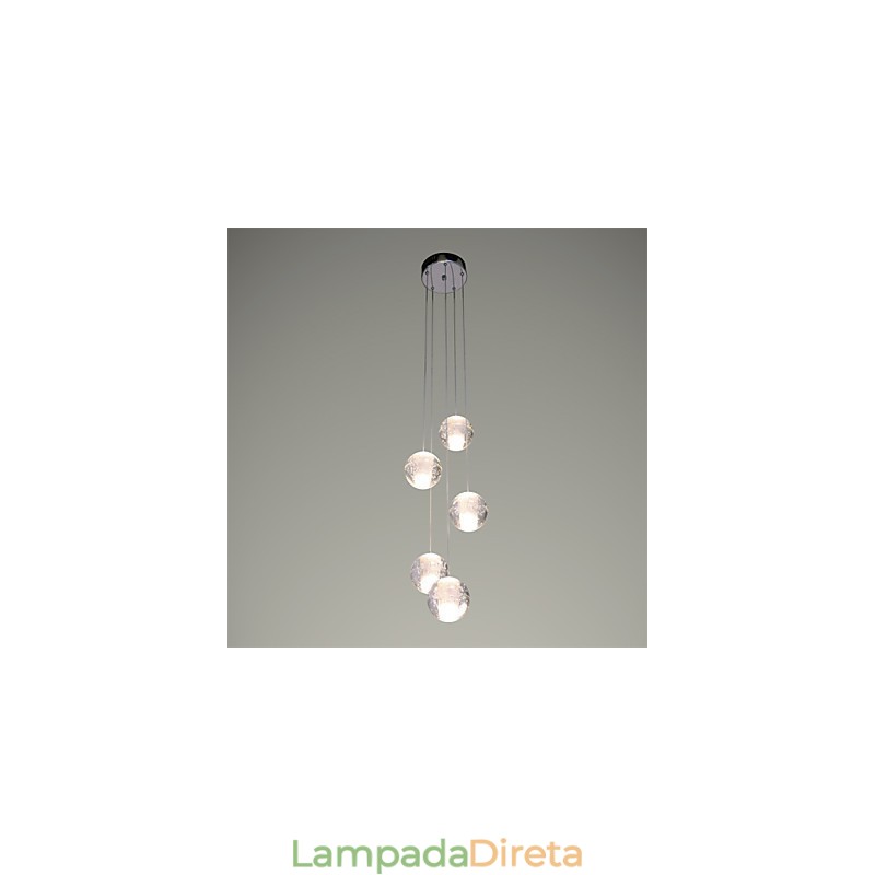 Luminária pendente moderna Luminária pendente Luzes G4 Retroifit Cristal cromado para escadas Luz