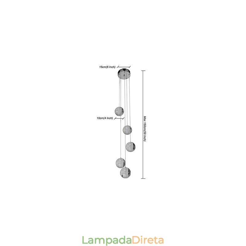 Luminária pendente moderna Luminária pendente Luzes G4 Retroifit Cristal cromado para escadas Luz
