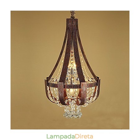 Pós-moderno luxo couro cristal criativo lustre lron Pós-moderno luxo couro cristal criativo lustre lron