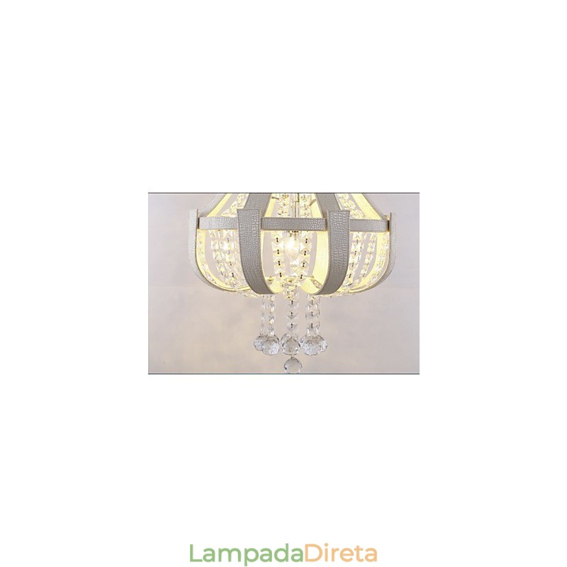 Pós-moderno luxo couro cristal criativo lustre lron