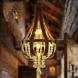 Pós-moderno luxo couro cristal criativo lustre lron
