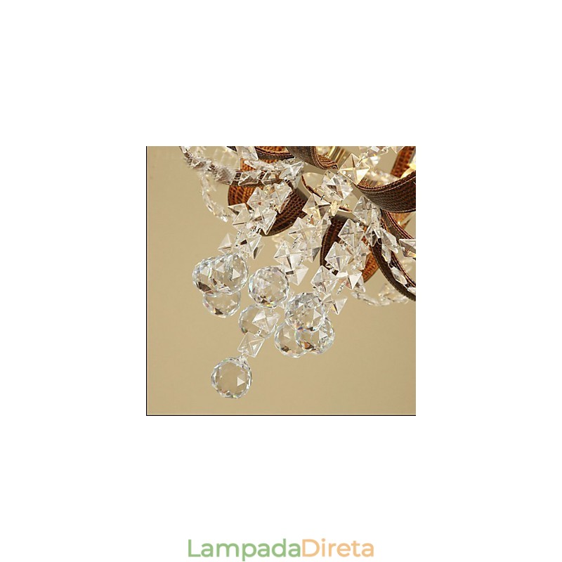 Pós-moderno luxo couro cristal criativo lustre lron