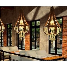Pós-moderno luxo couro cristal criativo lustre lron
