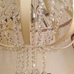 Pós-moderno luxo couro cristal criativo lustre lron