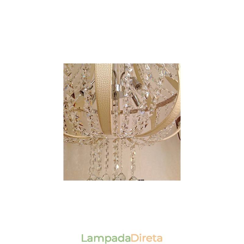 Pós-moderno luxo couro cristal criativo lustre lron