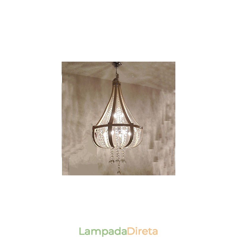 Pós-moderno luxo couro cristal criativo lustre lron