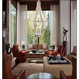 Pós-moderno luxo couro cristal criativo lustre lron
