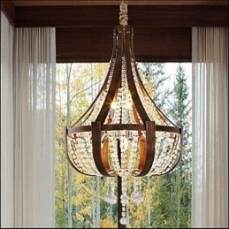 Pós-moderno luxo couro cristal criativo lustre lron