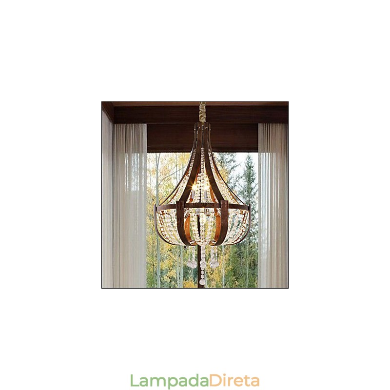 Pós-moderno luxo couro cristal criativo lustre lron