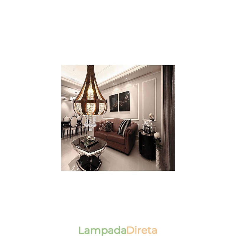 Pós-moderno luxo couro cristal criativo lustre lron
