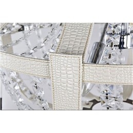 Pós-moderno luxo couro cristal criativo lustre lron