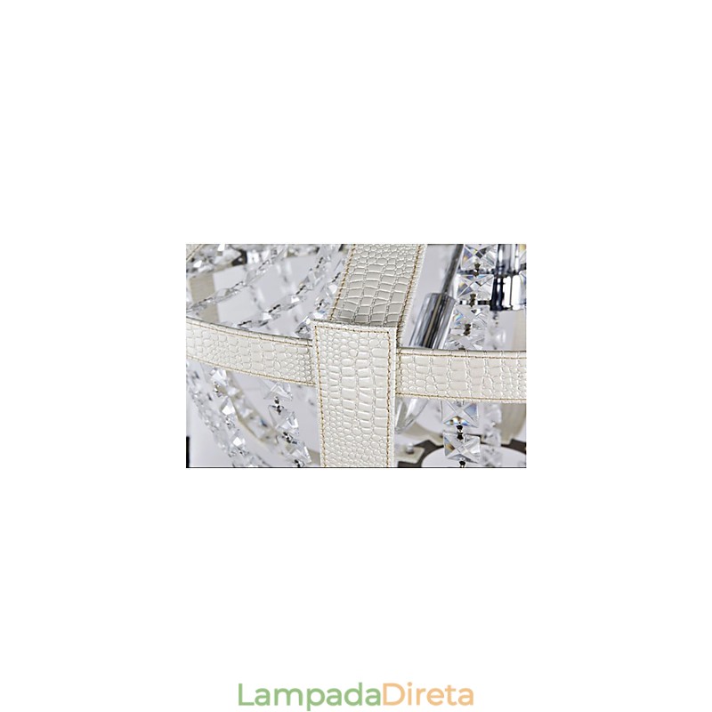 Pós-moderno luxo couro cristal criativo lustre lron