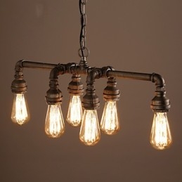 Edison Retro Loft Estilo Vintage Industrial Pendente Luminária Metal Tubo de Água Luminária Lampara Colgantes
