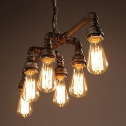 Edison Retro Loft Estilo Vintage Industrial Pendente Luminária Metal Tubo de Água Luminária Lampara Colgantes