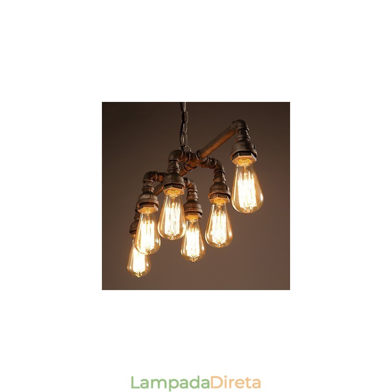 Edison Retro Loft Estilo Vintage Industrial Pendente Luminária Metal Tubo de Água Luminária Lampara Colgantes