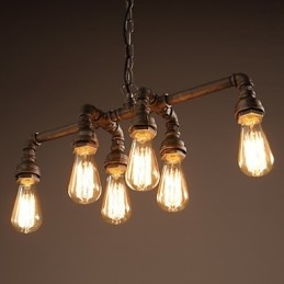 Edison Retro Loft Estilo Vintage Industrial Pendente Luminária Metal Tubo de Água Luminária Lampara Colgantes