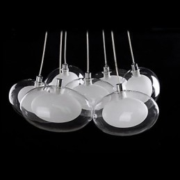 Luminária pendente moderna contemporânea em metal cromado