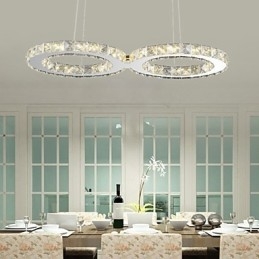 Luminária pendente contemporânea de cristal cromado em metal