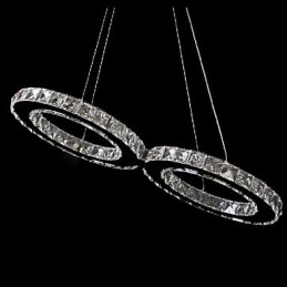 Luminária pendente contemporânea de cristal cromado em metal