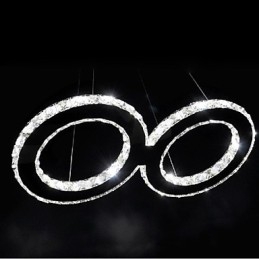 Luminária pendente contemporânea de cristal cromado em metal