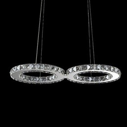 Luminária pendente contemporânea de cristal cromado em metal