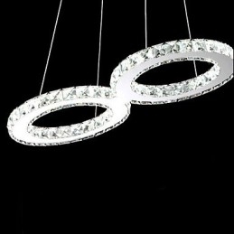 Luminária pendente contemporânea de cristal cromado em metal