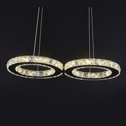 Luminária pendente contemporânea de cristal cromado em metal