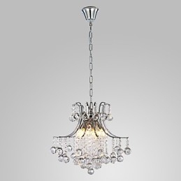 Luminária pendente de luxo moderna em cristal com 6 luzes
