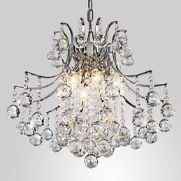 Luminária pendente de luxo moderna em cristal com 6 luzes