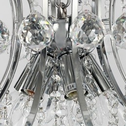 Luminária pendente de luxo moderna em cristal com 6 luzes