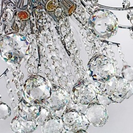 Luminária pendente de luxo moderna em cristal com 6 luzes