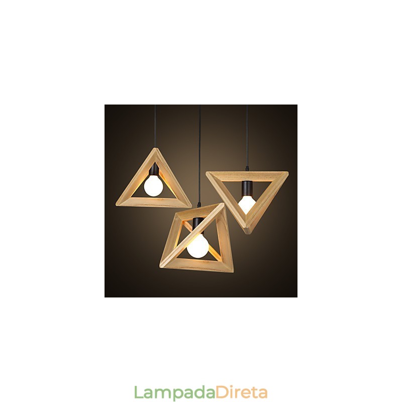 Estilo europeu criativo país restaurando antigas formas triangulares caixa de madeira droplight