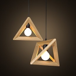 Estilo europeu criativo país restaurando antigas formas triangulares caixa de madeira droplight