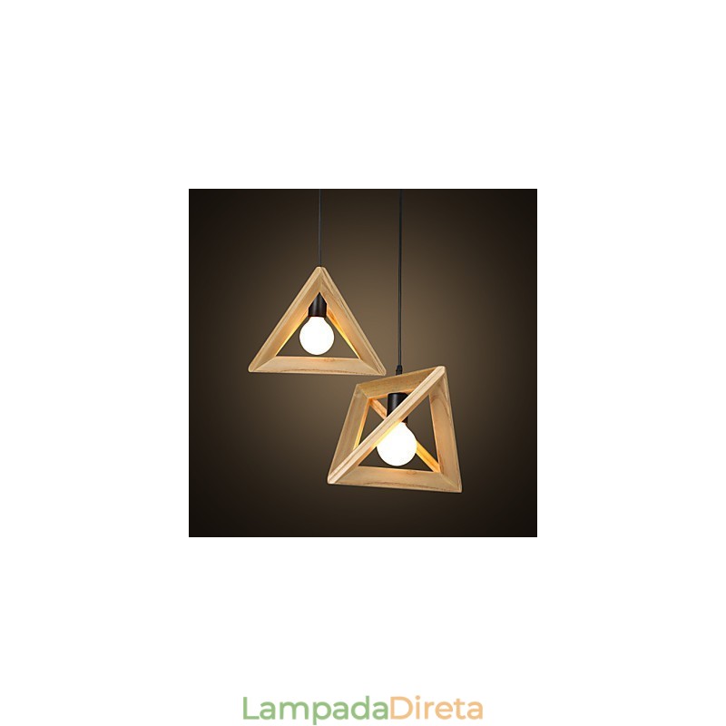 Estilo europeu criativo país restaurando antigas formas triangulares caixa de madeira droplight
